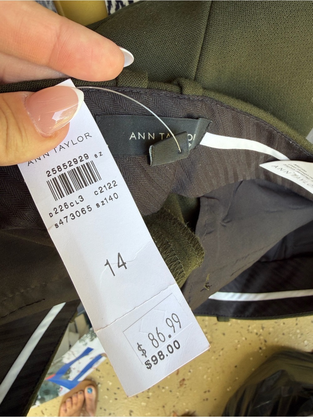 Ann Taylor Olive Green Dress Pants - Picture 2 of 4